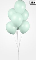 25x Luxe Ballon pastel mint 30cm - biologisch afbreekbaar - Festival feest party verjaardag landen helium lucht thema