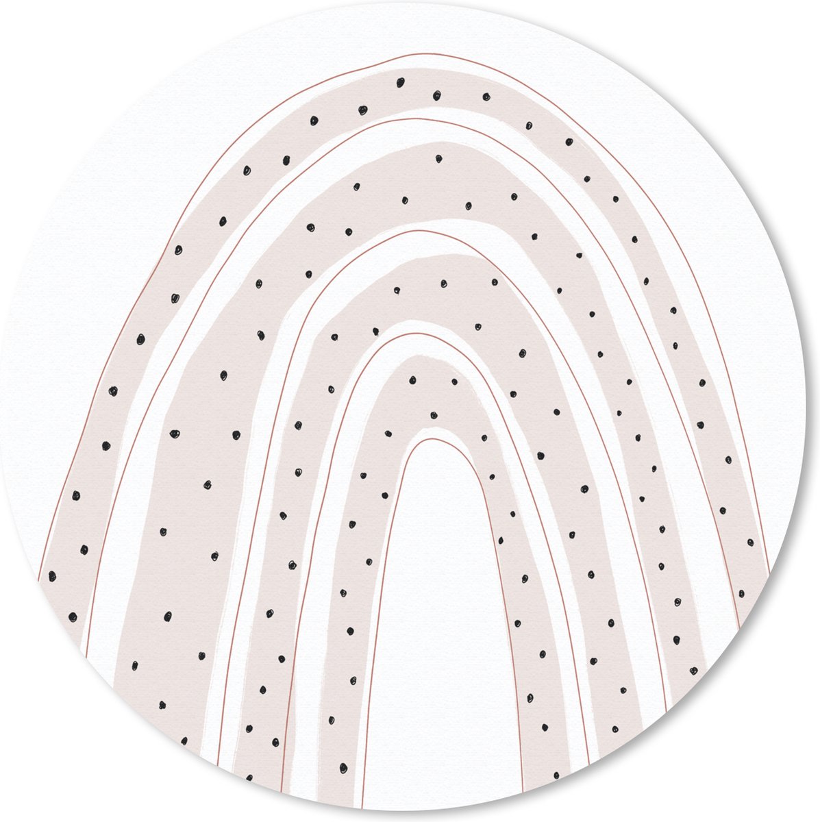 Muismat rond 50x50 cm - Mousepad Regenboog - Stippen - Pastel - Ronde muismatten
