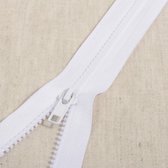 Fermeture à glissière divisible 30cm blanc - fermeture à glissière pour vestes, gilets - fermeture à glissière robuste en polyester avec dents en bloc