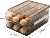 Porte-œufs pour koelkast - Boîte à œufs transparente - Set de 2 - Organisateur de réfrigérateur - Boîte de rangement pour œufs