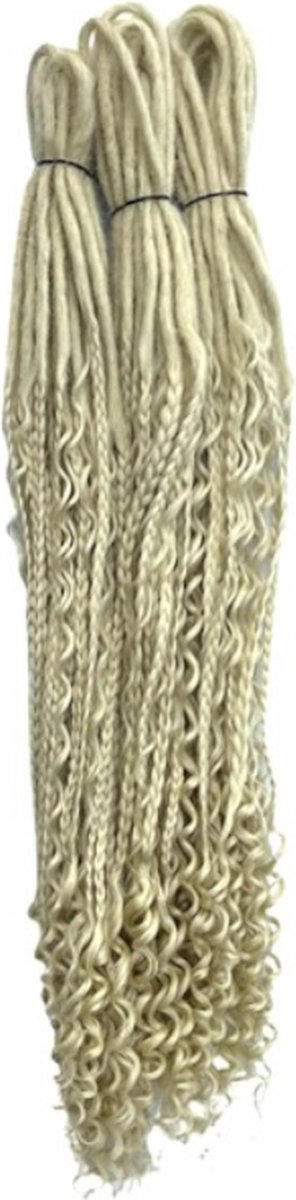 Dreadlocks DE Boho box 613 blonde 10 stuks - Gehaakte dreadlocks - Dreadlocks single ended - Dreadlock extensions - Hair extensions - Dreadlock beads – Synthetisch haar