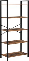 Rootz Boekenkast - Vintage Wandkast - Staande Kast - Bruin/Zwart - 66 x 30 x 153 cm