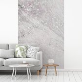 Behang - Fotobehang Marmer - Glinster - Grijs - Breedte 145 cm x hoogte 220 cm