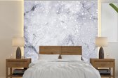 Behang - Fotobehang Marmer - Glitter - Grijs - Breedte 350 cm x hoogte 350 cm