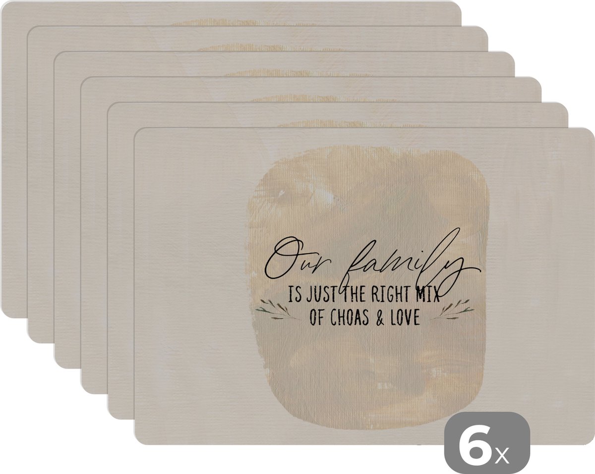 Placemat - Familie - Huishouden - Quotes - 45x30 cm - 6 stuks