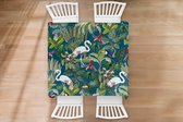Tafelkleed - Tafellaken - 120x120 cm - Jungledieren - Patroon - Kinderen - Flamingo - Papegaai - Kids - Binnen en Buiten