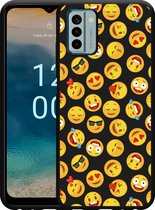 Cazy Hoesje Zwart geschikt voor Nokia G22 Emoji