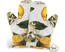 foto van DREAM Ovenwanten 2 Stuks Citroenfris Katoen Hittebestendige Ovenhandschoenen tot 250°C