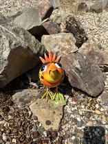 Lampe solaire en métal "oiseau tropical" - orange - avec LED changeant de couleur - Modèle sur pied - hauteur 22 x 22 x 1 cm - Décoration de jardin - Eclairage de jardin