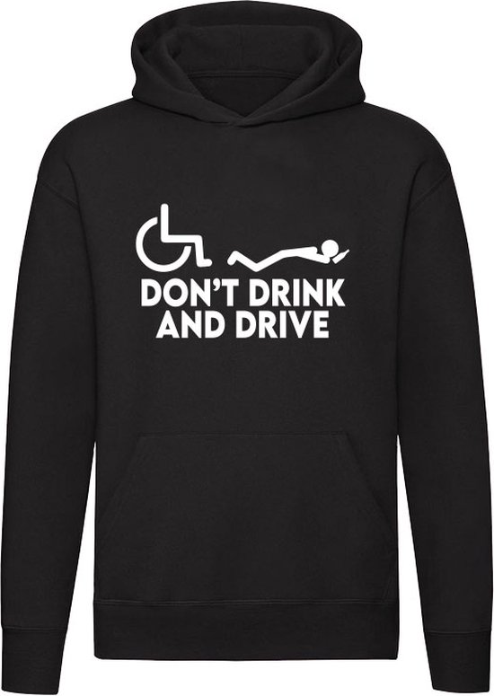 Don't drink and drive Hoodie - rolstoel - drank - bier - alcohol - trui - sweater - capuchon