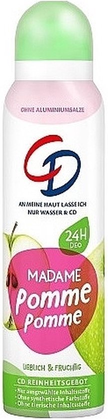 CD Deodorant spray Madame Pomme Pomme 150 ml - Appelgeur zacht en fruitig -  Appel deo... | bol.com