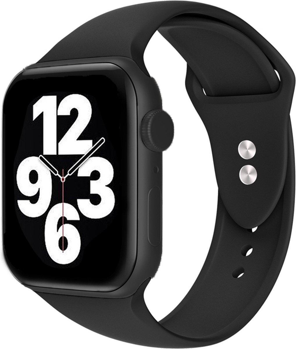 Gerrey® Siliconen bandje geschikt voor Apple Watch - Zwart Siliconen - 38/40/41 mm - Gerrey - Series 1 2 3 4 5 6 SE 7 8 - Geschikt voor Apple Watch