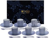 Service de vaisselle Nippon Blue Espresso de Tokyo Design Studio - 6 personnes - 18 pièces - Porcelaine