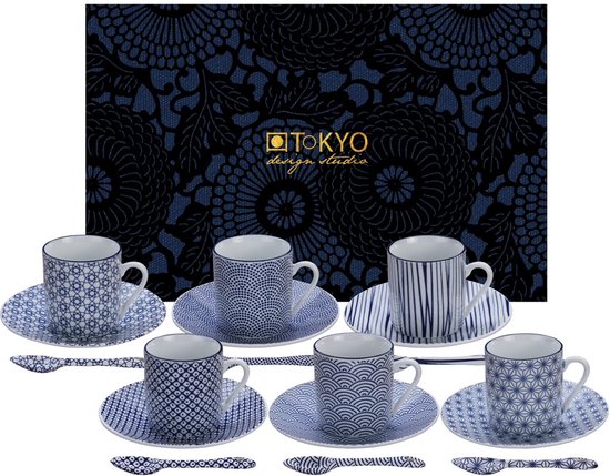 Service de vaisselle Nippon Blue Espresso de Tokyo Design Studio - 6  personnes - 18... | bol.com