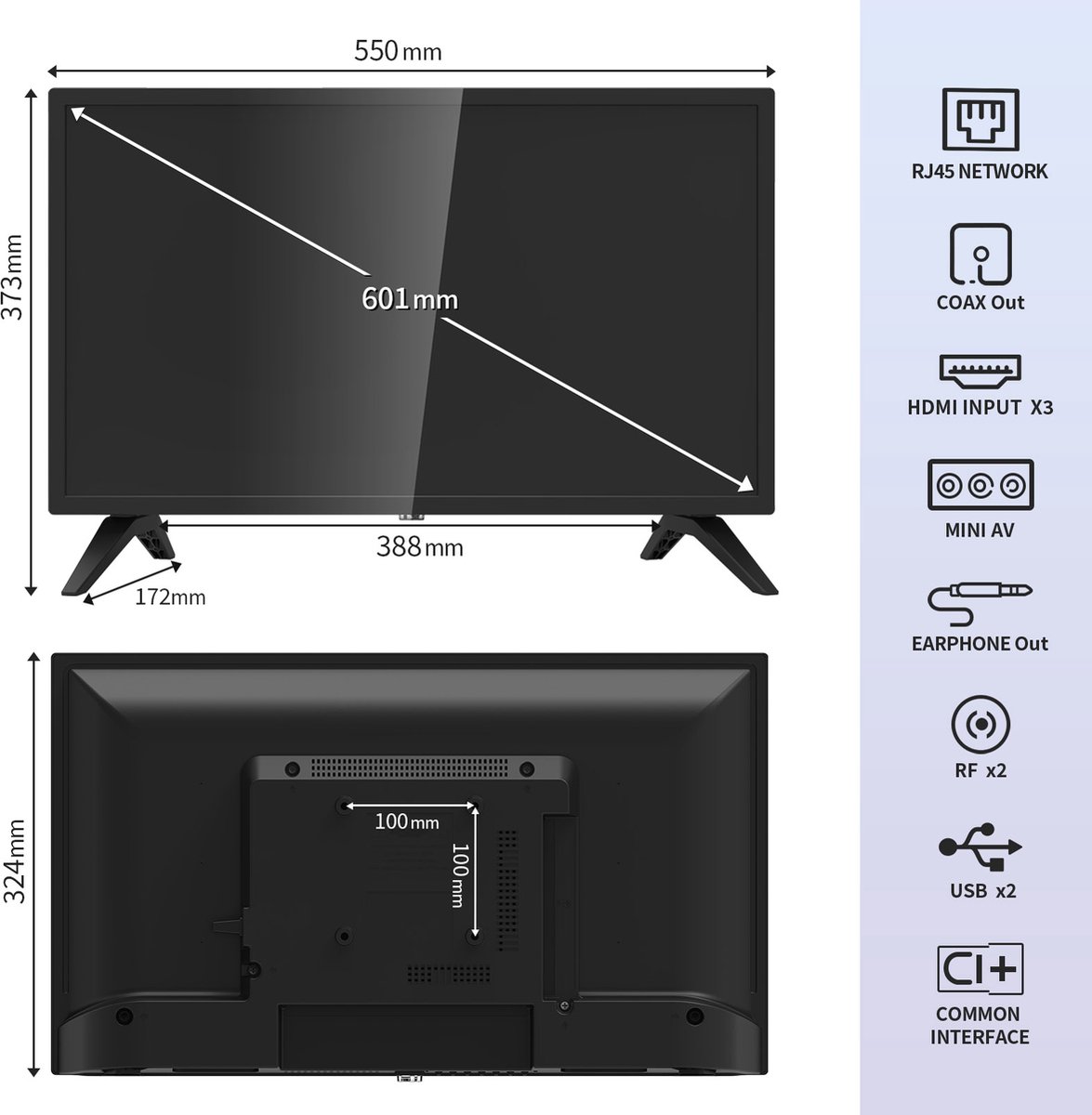 RCA iRV24H3 24 Inch HD Ready LED TV - afbeelding 3