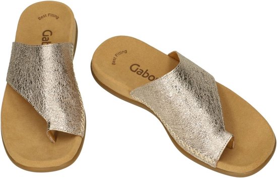 Gabor -Dames - goud - slippers & muiltjes - maat 39 | bol.com