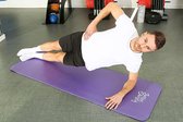 Originele yogamat met draagriem, gymnastiekmat inclusief oefeningen, fitnessmat antislip, 180 x 60 x 1 cm, lila