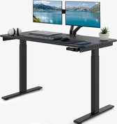 Zit-sta bureau - Handmatig met handgreep, 120 x 60 cm, Verstelbaar bureau hoogte van 74 tot 115 cm - Computer desk - Zwart - ACROPAQ
