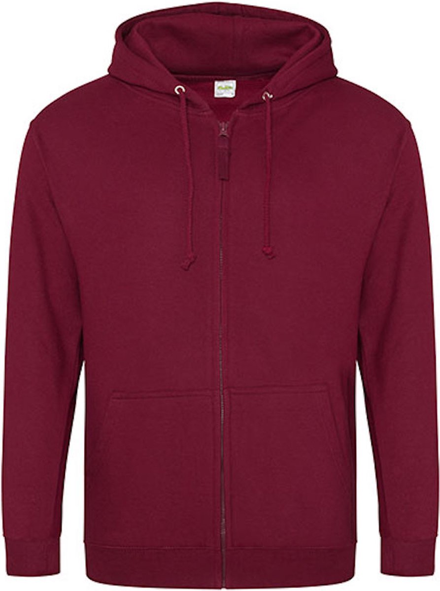 Vegan Hoodie met ritssluiting en capuchon Burgundy Rood