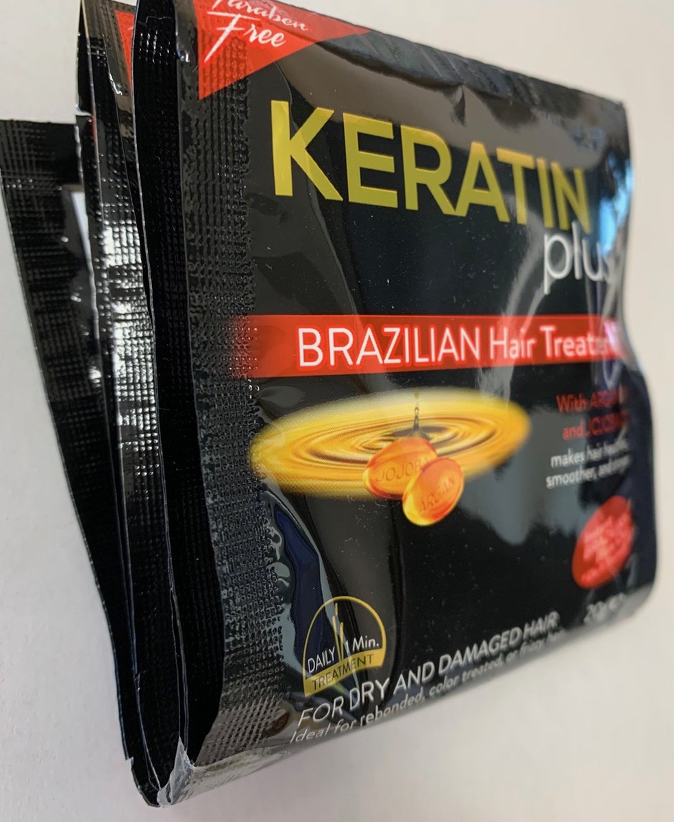 Keratine Plus Intense Brazilian Hair Treatment voor droog en beschadigd haar, 6 x 20 ml