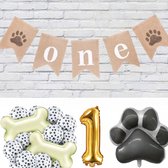 17-delige honden decoratie set met jute slinger en diverse ballonnen - hond - huisdier - ballon - slinger - honden ballon - decoratie