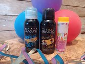 Verjaardag-Cadeau-Set-Kinderen-Tieners-Jongens-Feest-Verjaardagscadeau-Jongen-Tieners-Showerfoam-Deodorant-Born to Skate-Stoer-Giftset-Partijtje-Verwenset-Spa-Product-Ballonnen-Serpentinen-Bellenblaas-Kaarsjes-Boksballon