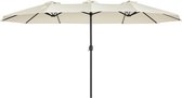 Dubbele Parasol Lorrin - 460x270cm - Extra Large - UV Bescherming tot UPF 50+ - met Slinger Markt - Zonder Standaard - Wit