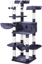 Luxe Krabpaal Kennith - 50x50x164cm - Voor Katten - Zwart - Zachte Kattenmand - Hangmat - Kattenspeelgoed - Geschikt voor kleine en grote kittens