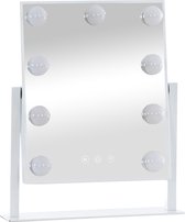 Make Up Spiegel Mariela Deluxe - Met LED verlichting - 36x30cm - Zonder Rand - Lichtdimmer - Energiebesparend - Hollywood Spiegel - Optimale Verlichting