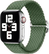 Strap-it Gevlochten smartwatch bandje - geschikt voor Apple Watch series 1/2/3/4/5/6/7/8/SE/Ultra - groen - verstelbaar gevlochten bandje voor iWatch maat 42 mm 44 mm 45 mm 49 mm - Maat: 42 - 44 - 45 - 49mm