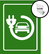 Icône/signe sur alu di-bond | Borne de recharge pour voitures électriques | 27x36cm | Épaisseur: 3 mm | Parking | Voiture de charge | Eco | Réservé | Signalisation de stationnement | 1 pièce