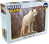 Puzzel Wolf - Steen - Wit - Legpuzzel - Puzzel 1000 stukjes volwassenen