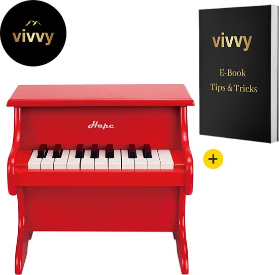 Piano rouge en bois jouet musical et instrument de musique enfant