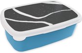 Broodtrommel Blauw - Lunchbox - Brooddoos - Lijn - Minimalisme - Design - 18x12x6 cm - Kinderen - Jongen