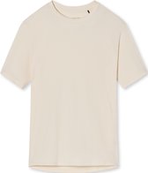 SCHIESSER Mix+Relax T-shirt - dames shirt korte mouwen cremekleurig - Maat: 36
