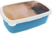 Broodtrommel Blauw - Lunchbox - Brooddoos - Abstract - Verf - Pastel - 18x12x6 cm - Kinderen - Jongen