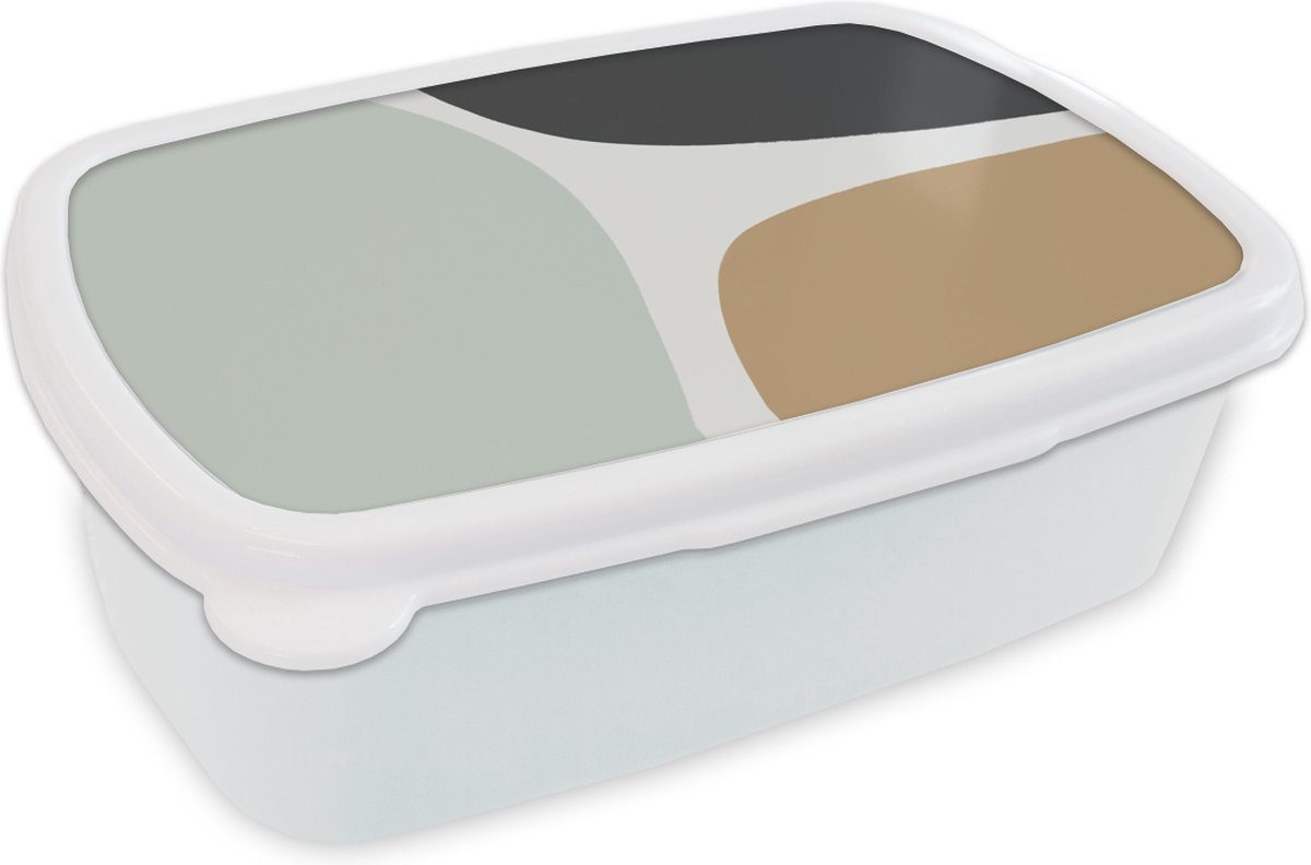 Broodtrommel Wit - Lunchbox - Brooddoos - Pastel - Minimalisme - Design - 18x12x6 cm - Volwassenen