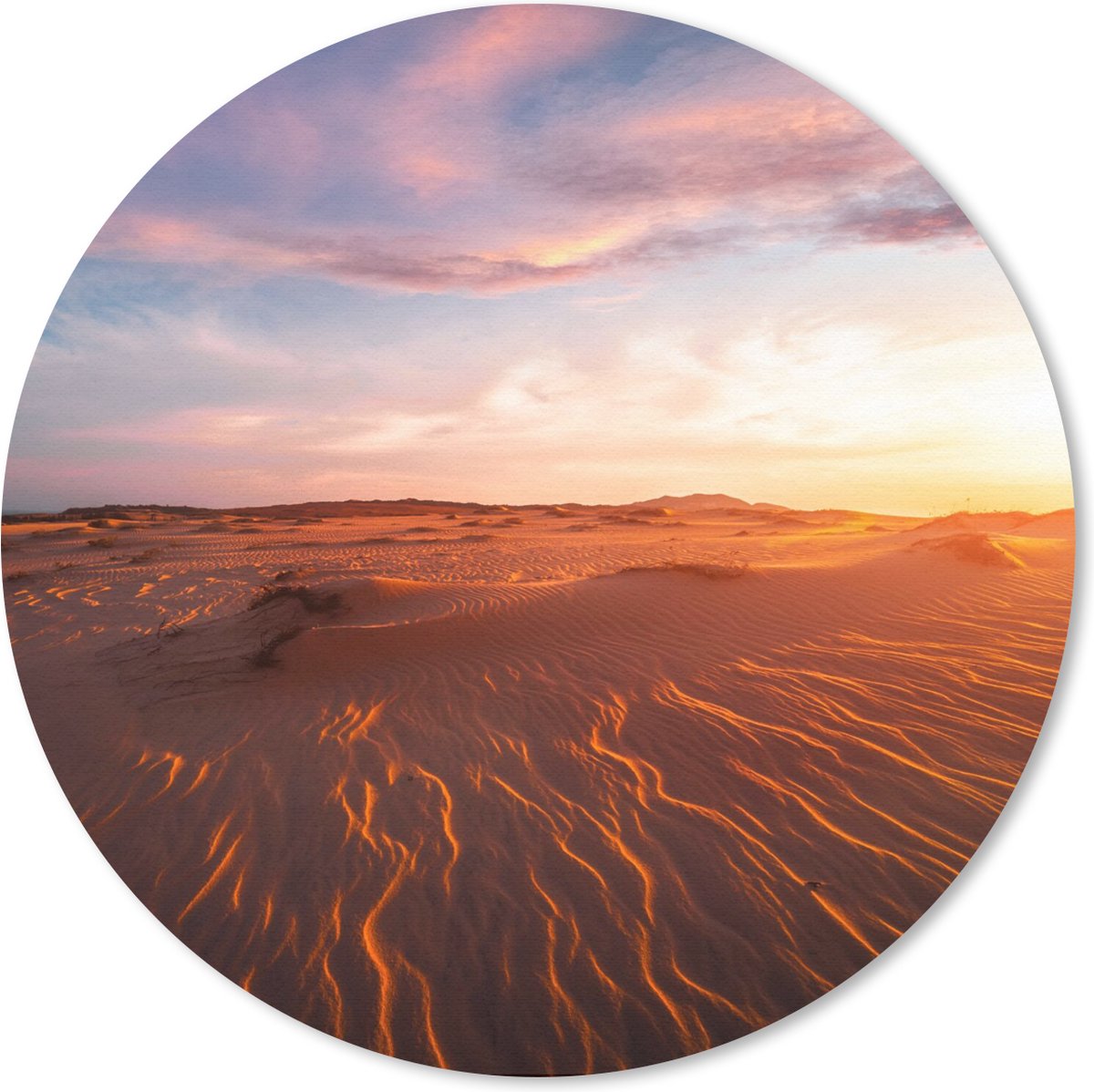 Muismat rond 30x30 cm - Mousepad Zand - Landschap - Lucht - Woestijn - Ronde muismatten