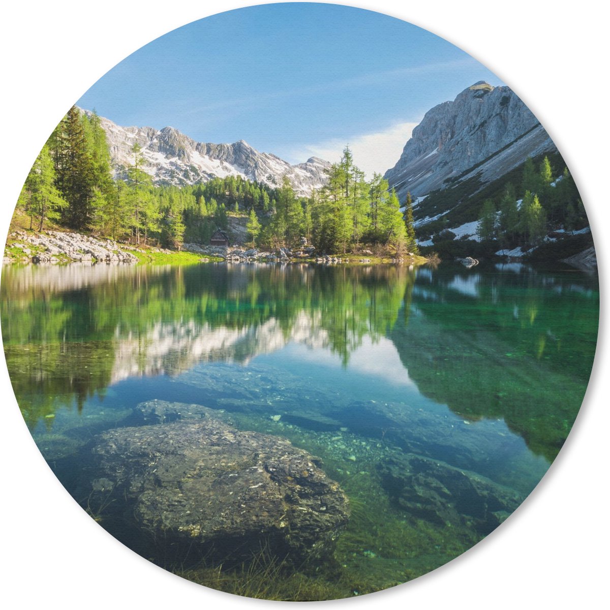 Muismat rond 30x30 cm - Mousepad Water - Bergen - Rotsen - Ronde muismatten