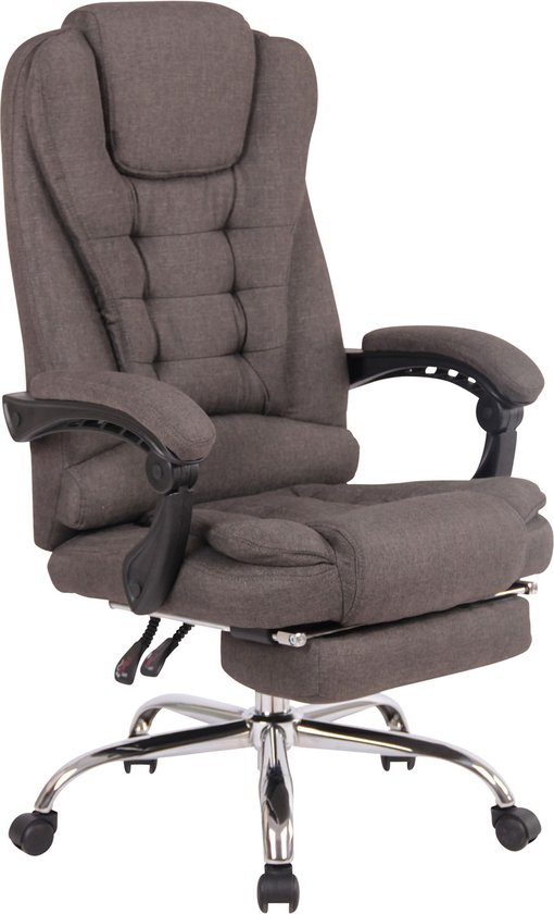 Bureaustoel PRO op wielen - Ergonomische bureaustoel - Donkergrijs - Stof - Voor volwassenen - In hoogte verstelbaar 50-60cm