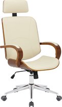 Fabia Bureaustoel Modern - Creme - Op wielen - Kunstleer - Voor volwassenen - Ergonomische bureaustoel - In hoogte verstelbaar 45-52cm