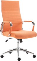 Chaise de bureau de Luxe Ottavia XL - Tissu - Oranje - Sur roulettes - Chaise de bureau ergonomique - Pour adultes - Réglable en hauteur