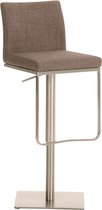 Barkruk trendy - Met rugleuning - Polyester - Set van 1 - Ergonomisch - Barstoelen voor keuken of kantine - Grijs - Zithoogte 58-82cm