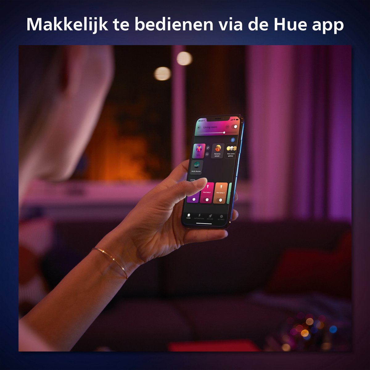 Philips Hue Surimu paneellamp – wit en gekleurd licht – wit – vierkant small — afbeelding 6
