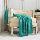Boho gehaakte deken voor bank bank stoel bed decoratie, cadeau-idee voor vriendin moeder verjaardag, zacht warm, gezellig licht van gewicht voor lente zomer (127 cm x 152 cm