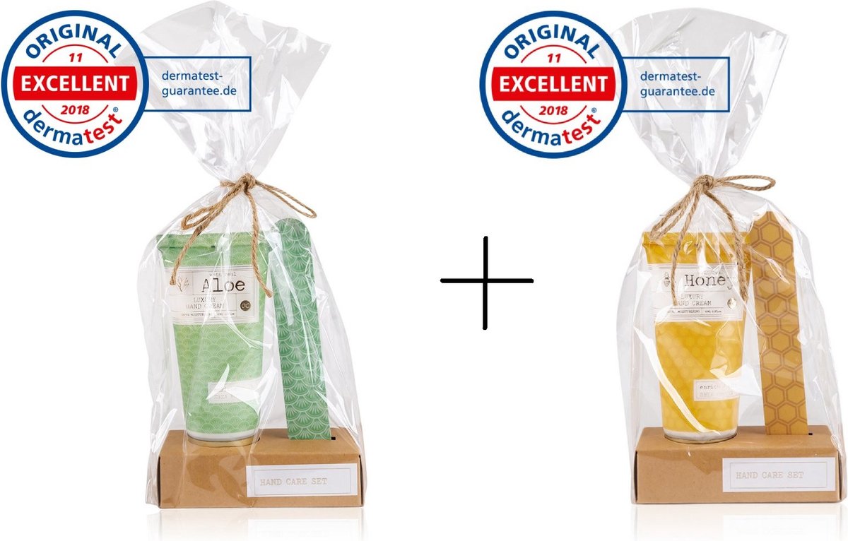 Goedkoopste Handcreme en Nagelvijl - Set van 2 - Honing en Aloe Vera - Handverzorging - Hand Care Set - Cadeau Luxe Hand verzorging set - Cadeau set vrouw - Cadeau