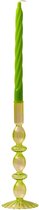 WinQ - Bougeoir en verre coloré de couleur vert clair au format 9x26cm avec différentes formes rondes - Bougeoir en verre - Décoration salon - Bougeoir pour Bougies chandelles