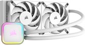 Corsair H100i RGB Elite white - Vloeistofkoelsysteem processor - afmeting radiator: 240 mm - (voor: LGA1700, LGA1200, 115x, LGA2066, AM5, AM4) - 2x 120 mm AF120 ELITE fans - wit