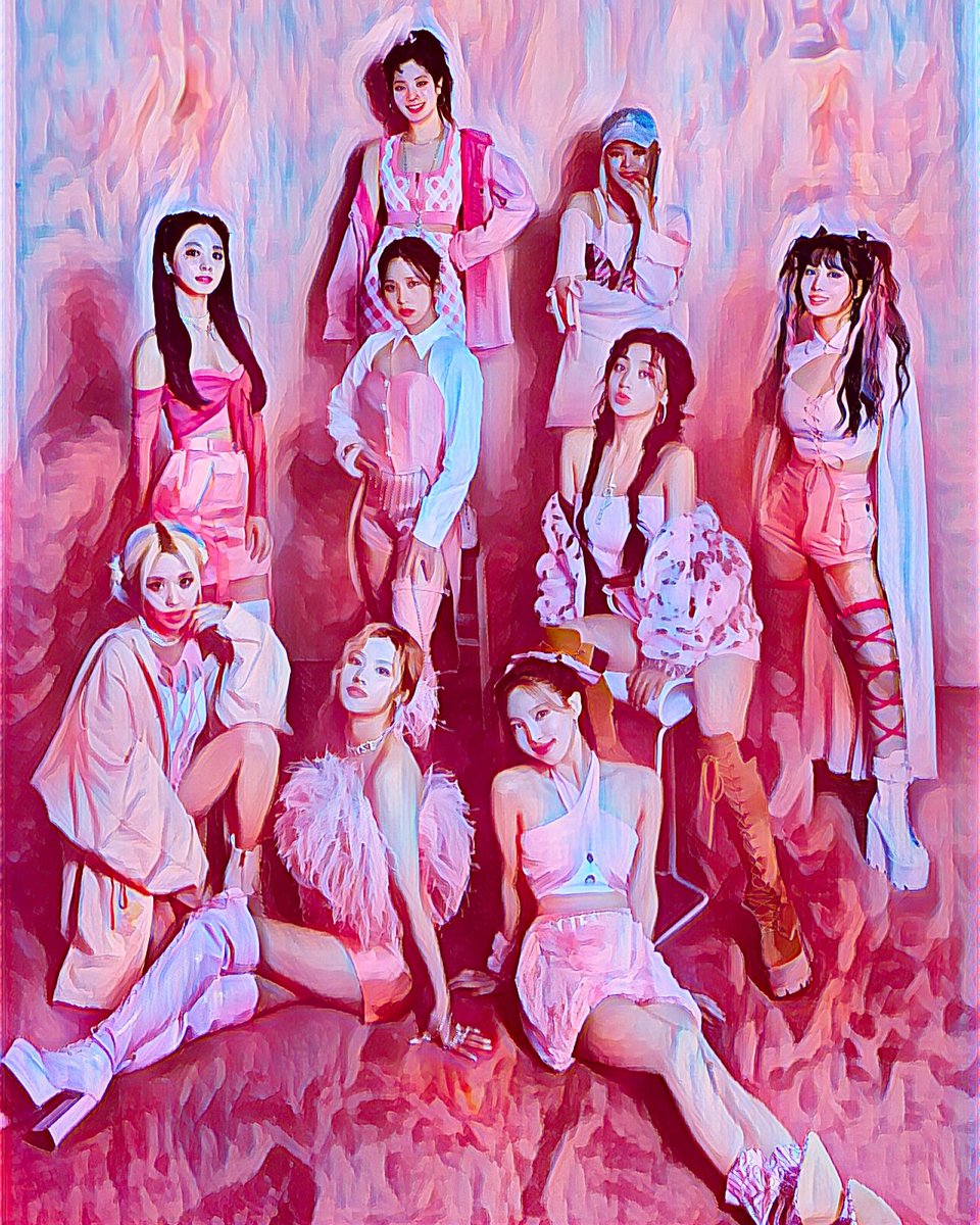 Passion For Art K-POP TWICE 3 - Poster - 70 x 100 cm roze