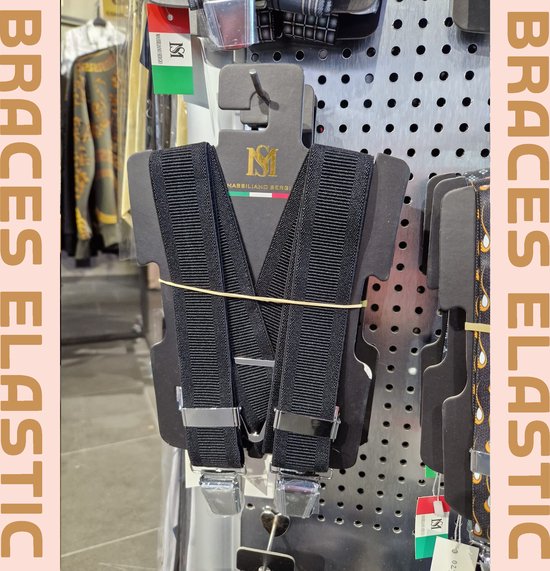 Zwarte bretels met vier stevige sterke brede stalen clips die niet losschieten 2 stuks - JvS Bags